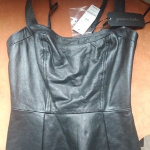 Leather halter top